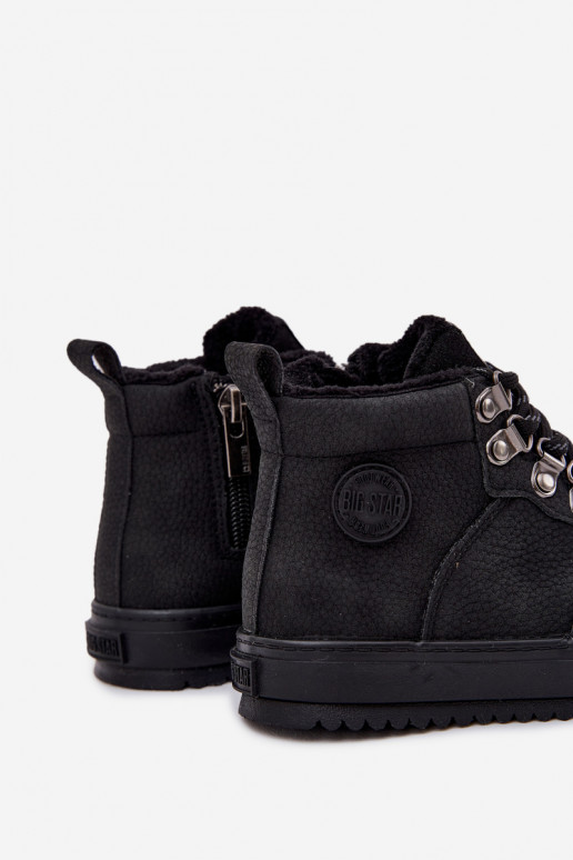 turistické topánky topánky deti zahriať sa Big Star SS374075 čierna