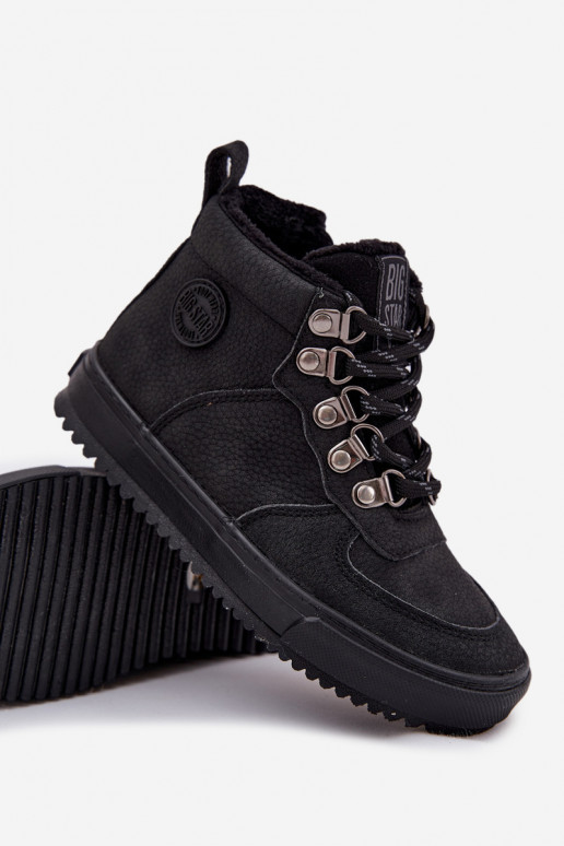 turistické topánky topánky deti zahriať sa Big Star SS374075 čierna