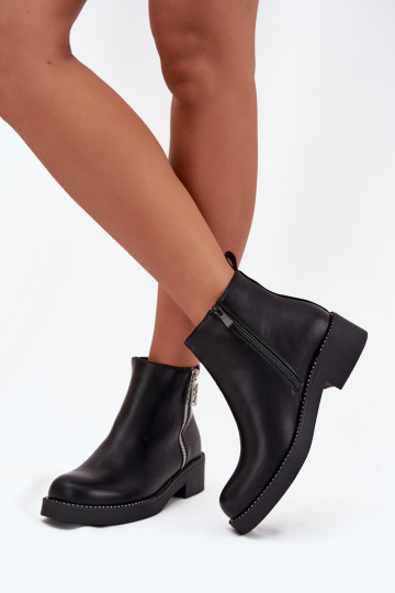 zahriať sa nízke podpätky pre ženy s trblietavými otvormi čierna Vionna 2