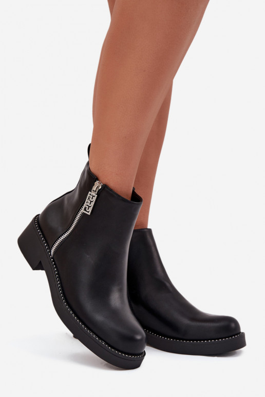 zahriať sa nízke podpätky pre ženy s trblietavými otvormi čierna Vionna