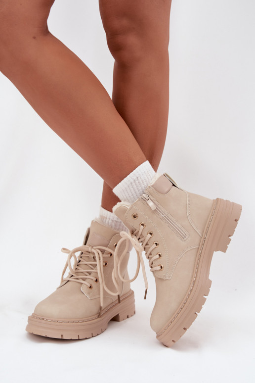 topánky Dámske zahriať sa s kožušinou vo vnútri Zapnuté Hrad slonovina Tharika