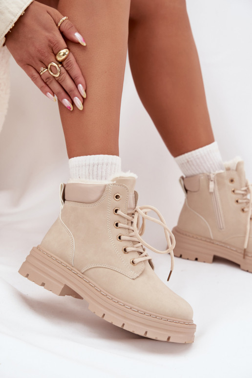 topánky Dámske zahriať sa s kožušinou vo vnútri Zapnuté Hrad slonovina Tharika