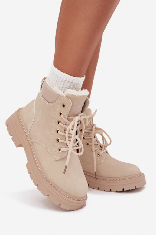 topánky Dámske zahriať sa s kožušinou vo vnútri Zapnuté Hrad slonovina Tharika