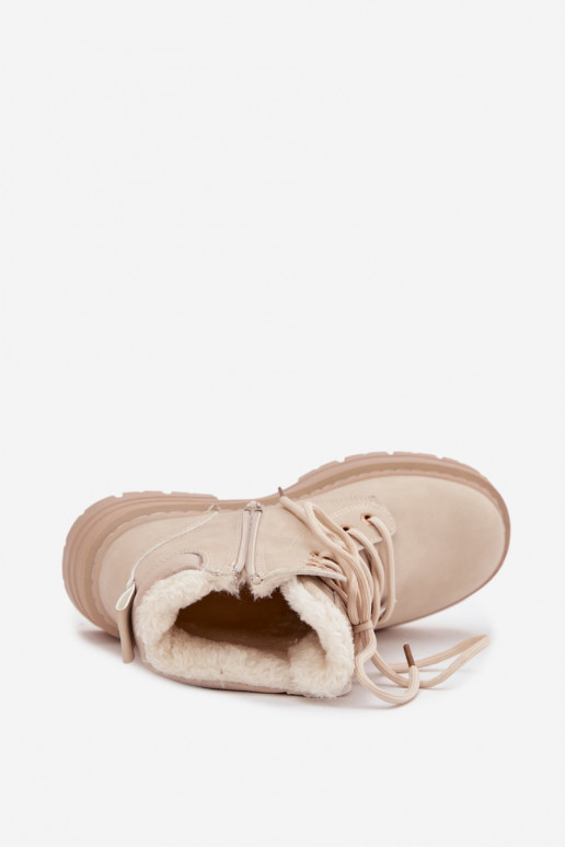 topánky Dámske zahriať sa s kožušinou vo vnútri Zapnuté Hrad slonovina Tharika