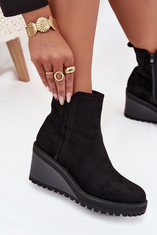 zahriať sa Čižmy Zapnuté INedgez eko semišuu čierna Mávona