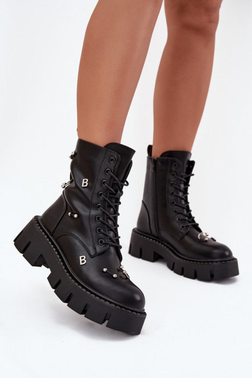 Pracovné členkové topánky Dámske s krásnymi detailmi zahriať sa čierna Lunea