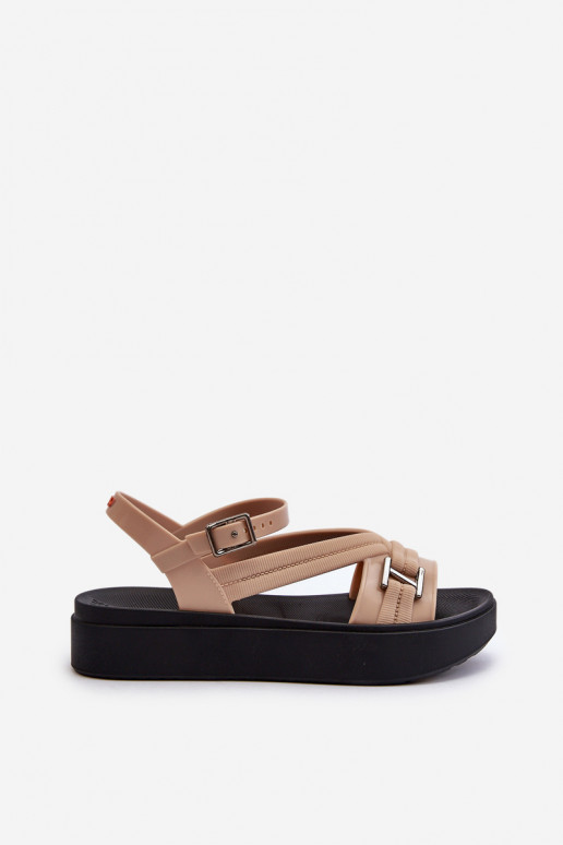 Voňavé Dámske sandále s platformou ZAXY LL285063 béžová