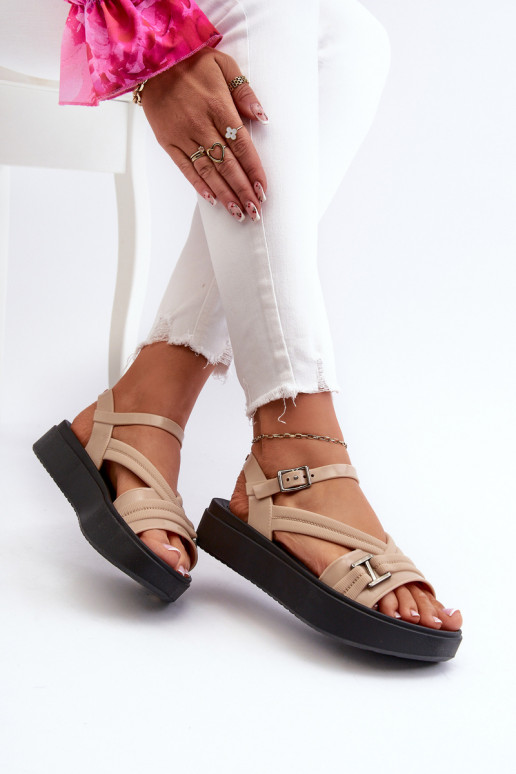 Voňavé Dámske sandále s platformou ZAXY LL285063 béžová