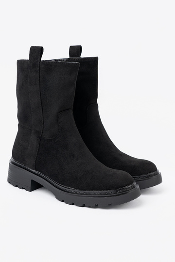 Štýlový čižmy pri členku z grubą, czarną podeszIną