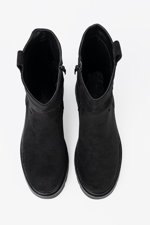 Štýlový čižmy pri členku z grubą, czarną podeszIną