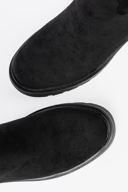 Štýlový čižmy pri členku z grubą, czarną podeszIną