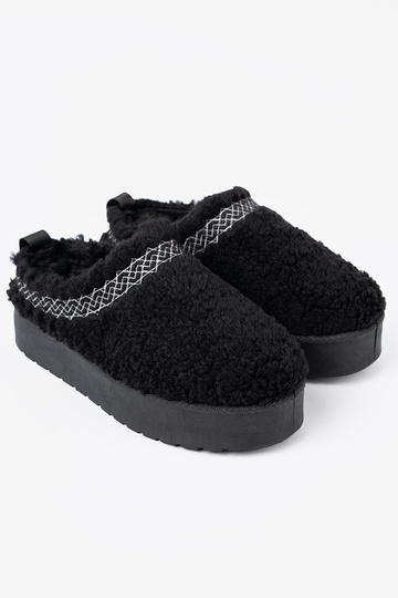 topánky a'la Dámske snehule In čierna farbam kolorze z ozdobnym haftem