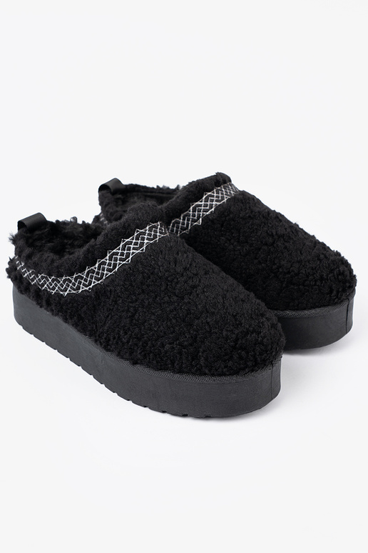 topánky a'la Dámske snehule In čierna farbam kolorze z ozdobnym haftem