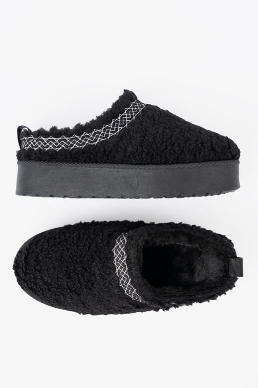 topánky a'la Dámske snehule In čierna farbam kolorze z ozdobnym haftem