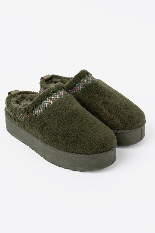 khaki farby, miękkie topánky a'la Dámske snehule bez pięty