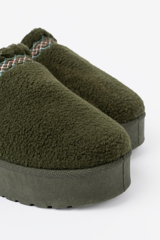 khaki farby, miękkie topánky a'la Dámske snehule bez pięty