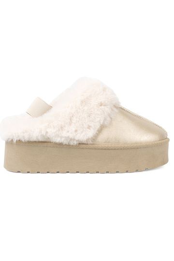 zlatej farby topánky a'la Dámske snehule z biela farbam srsť 2