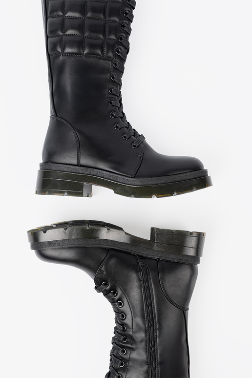 Klasický model čierna dlhé čižmy z šnurovaniem i suInakiem