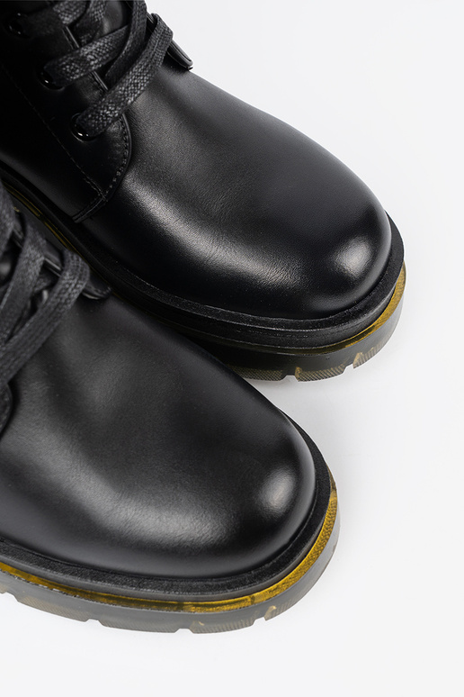 Klasický model čierna dlhé čižmy z šnurovaniem i suInakiem