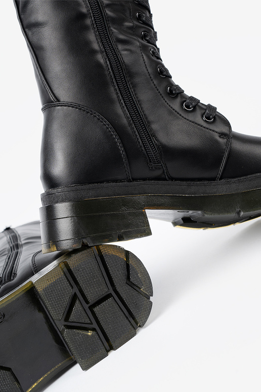 Klasický model čierna dlhé čižmy z šnurovaniem i suInakiem