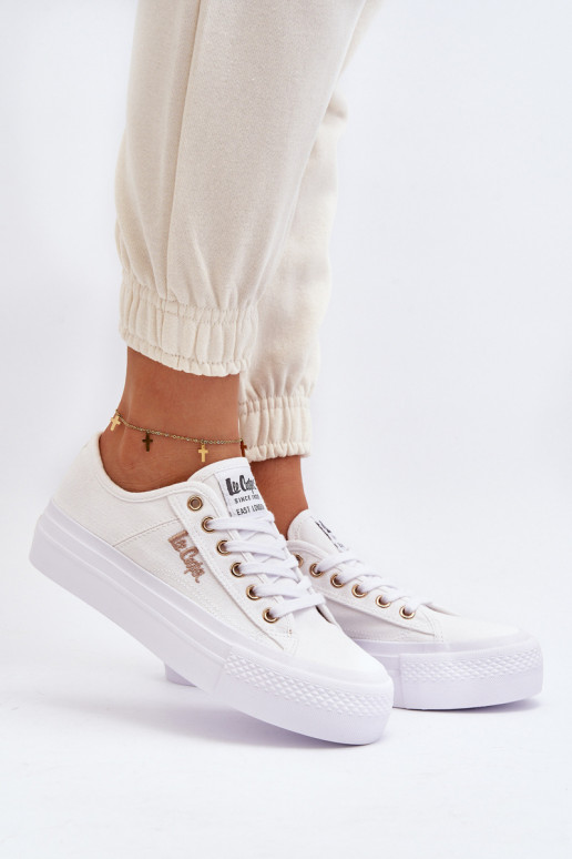 Dámske topánky na platforme Lee Cooper LCW-24-31-2725 biele