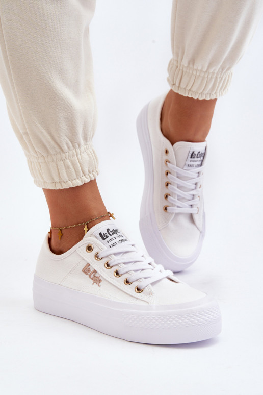 Dámske topánky na platforme Lee Cooper LCW-24-31-2725 biele