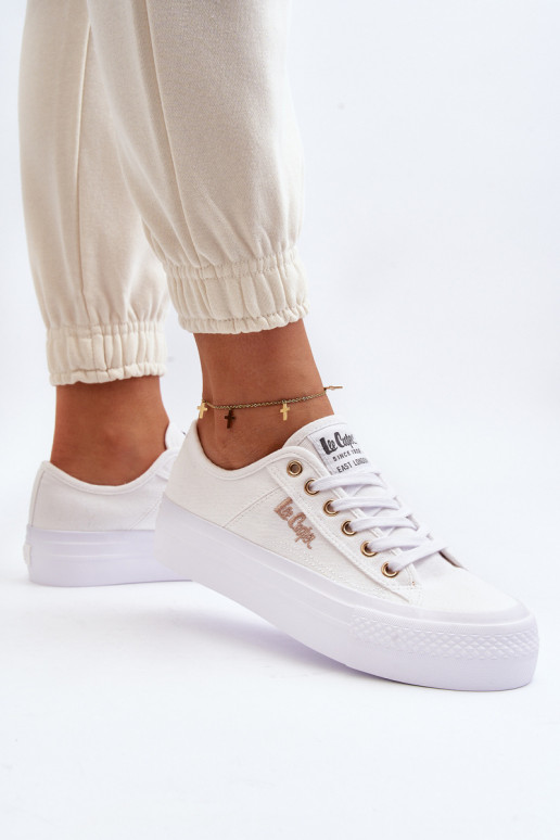 Dámske topánky na platforme Lee Cooper LCW-24-31-2725 biele