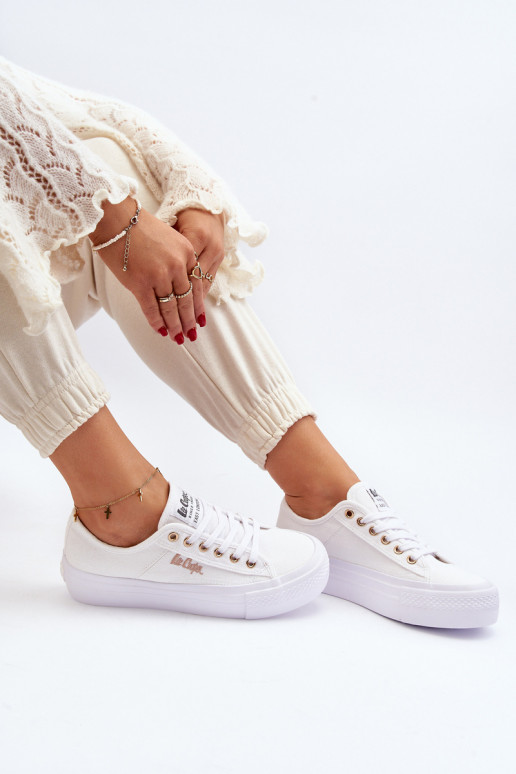 Dámske topánky na platforme Lee Cooper LCW-24-31-2725 biele