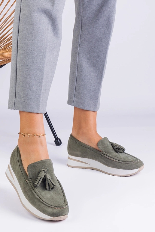 Zelené dámske platformové topánky so...