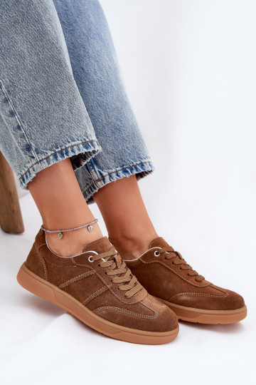 zo semišu Nízka Tenisky model obuvi Dámske Hnedá farba Paliana