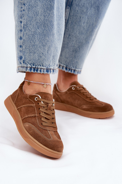 zo semišu Nízka Tenisky model obuvi Dámske Hnedá farba Paliana