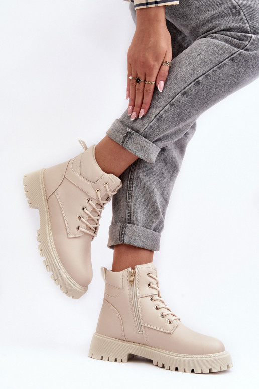 Dámske topánky so zipsami zahriať sa béžová Gremiva