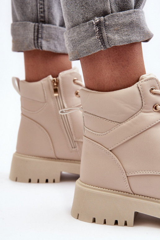 Dámske topánky so zipsami zahriať sa béžová Gremiva