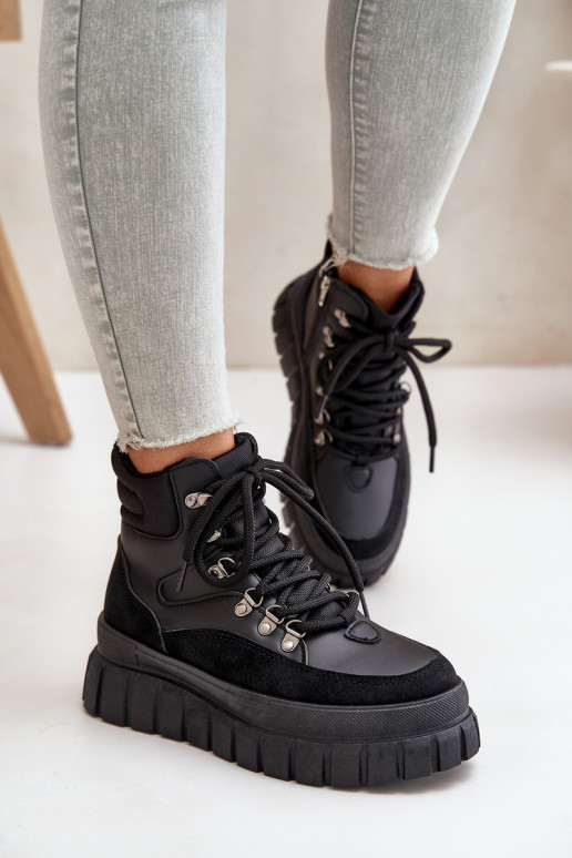 Dámske zahriať sa Čižmy topánky s platformou čierna Jelenia