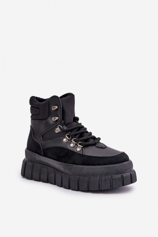 Dámske zahriať sa Čižmy topánky s platformou čierna Jelenia