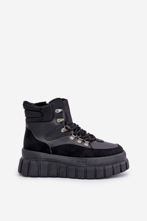 Dámske zahriať sa Čižmy topánky s platformou čierna Jelenia