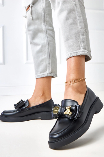 Čierne mokasíny s mašľou a... 2