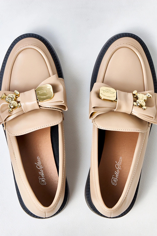 Pieskové mokasíny s mašľou a...