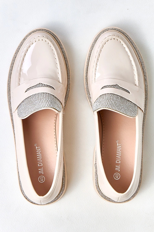 Pieskové lakované mokasíny zdobené...