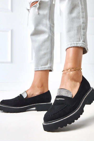 Čierne mokasíny z umelého...