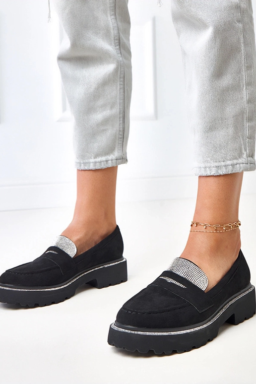 Čierne mokasíny z umelého semišu...