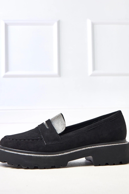 Čierne mokasíny z umelého semišu...