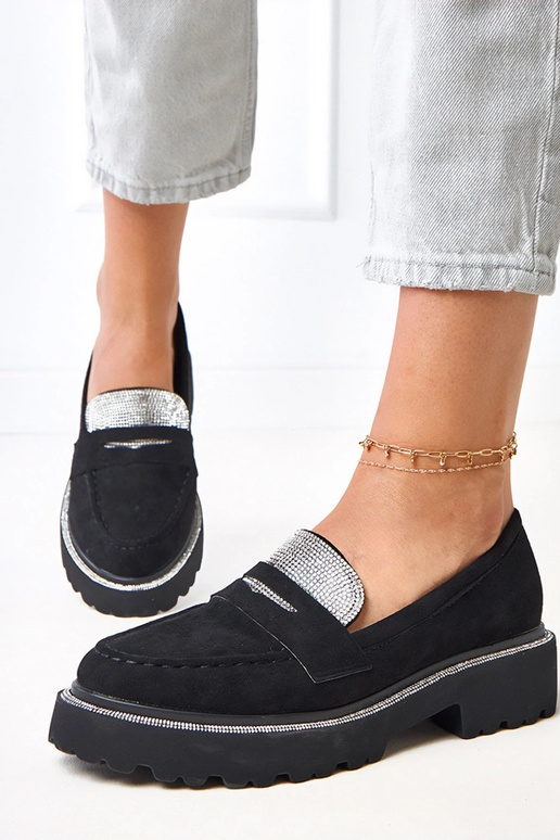 Čierne mokasíny z umelého semišu...