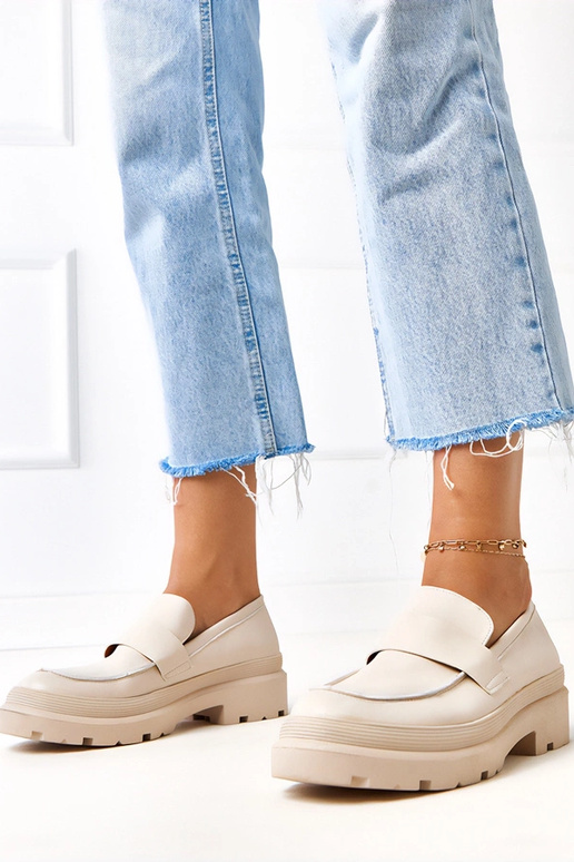 Béžové mokasíny z umelej kože Seraphin