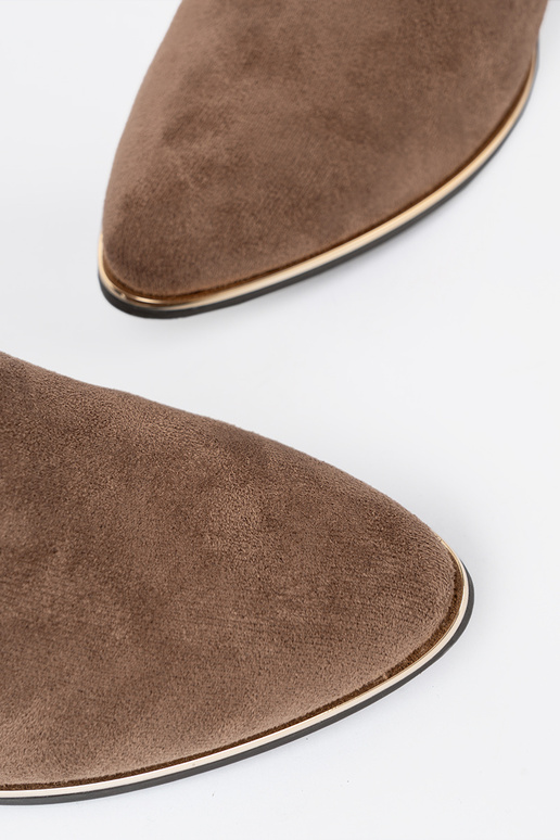 béžová čižmy zo semišu na päte