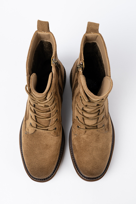 Klasický model zo semišu topánky In odcieniu brązu