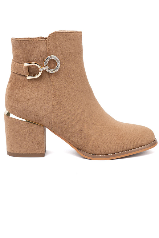 Štýlový čižmy In odcieniu svetlohnedám ze zlatám detalem