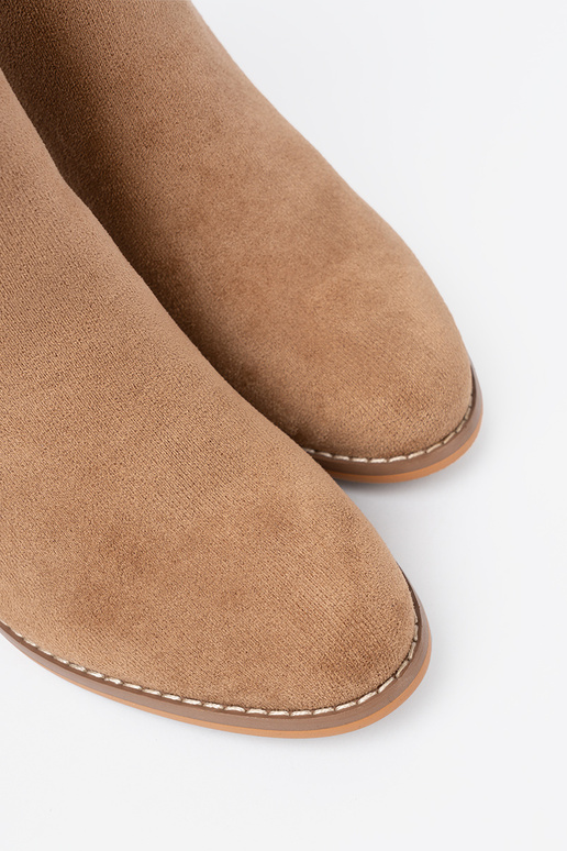 Štýlový čižmy In odcieniu svetlohnedám ze zlatám detalem