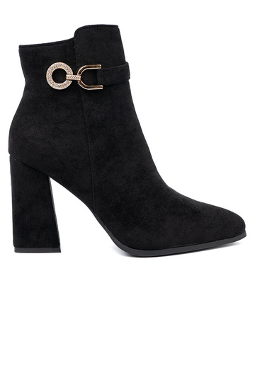 Elegantný štýl čierna čižmy z biżuteryjnym akcentem 2