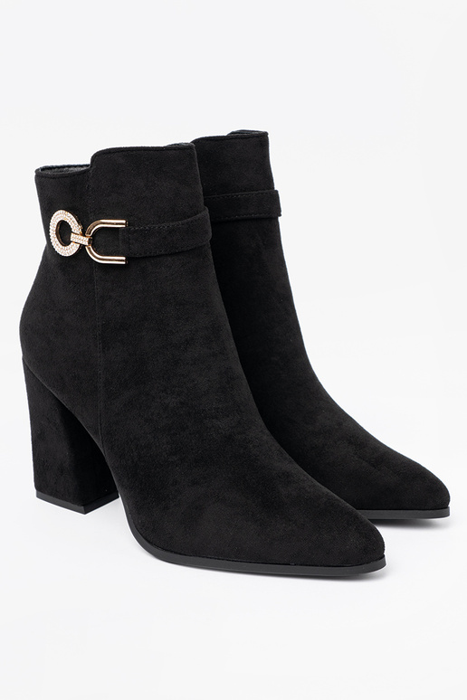 Elegantný štýl čierna čižmy z biżuteryjnym akcentem